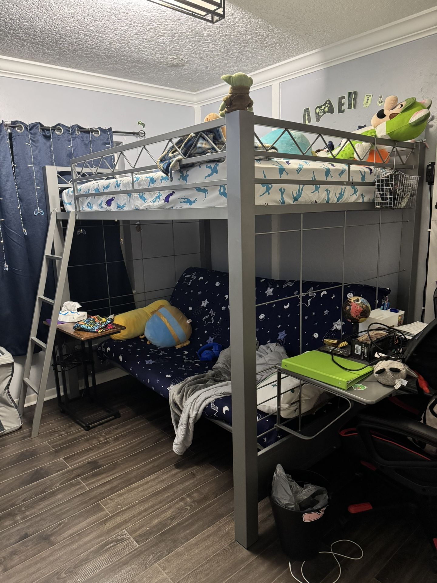 Bunk Gray Full/Futon Loft Bed