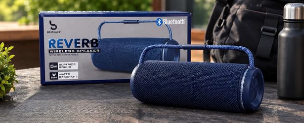 Bass Jaxx Reverb Bluetooth Wireless Speaker – Navy Blue, Box Included