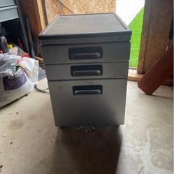 Rolling 3 Drawers File Cabinet 