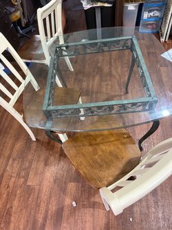 Glass top table and chairs