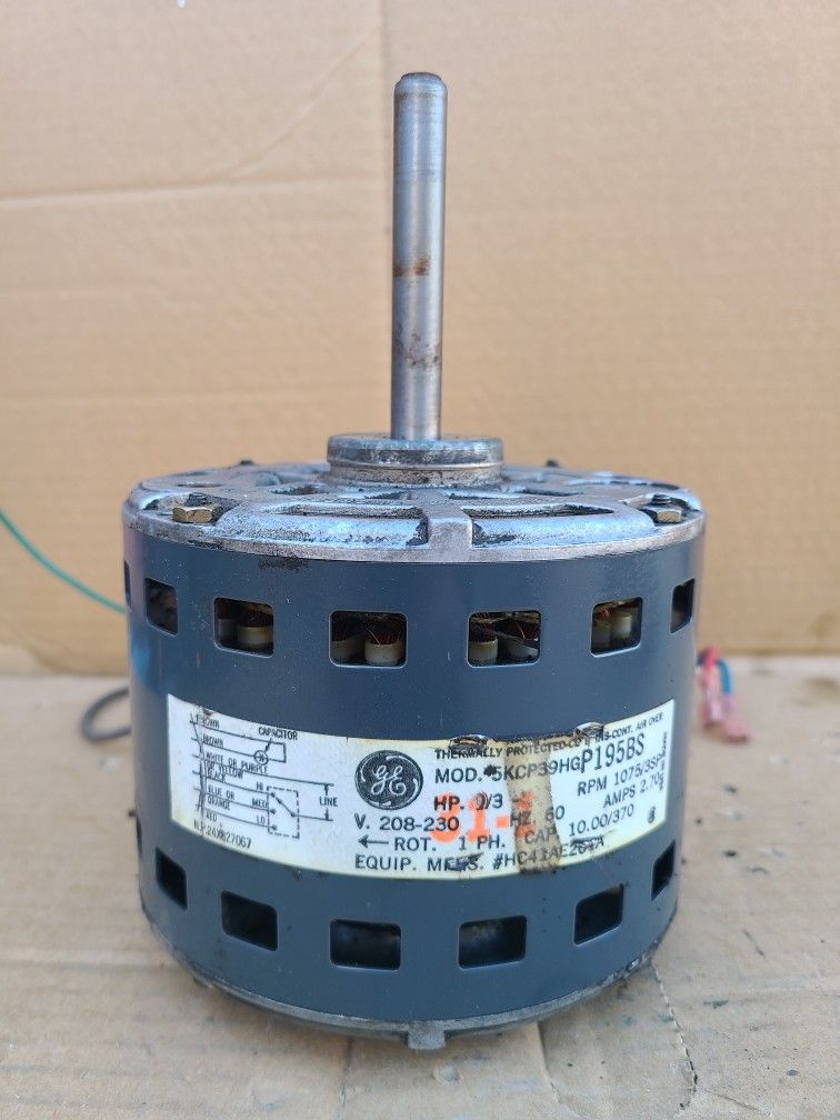 1/3 HP 208-230V 1075RPM AC UNIT BLOWER MOTOR. I HAVE ANY SIZE ON CAPACITORS CONDENSER AND BLOWER MOTORS