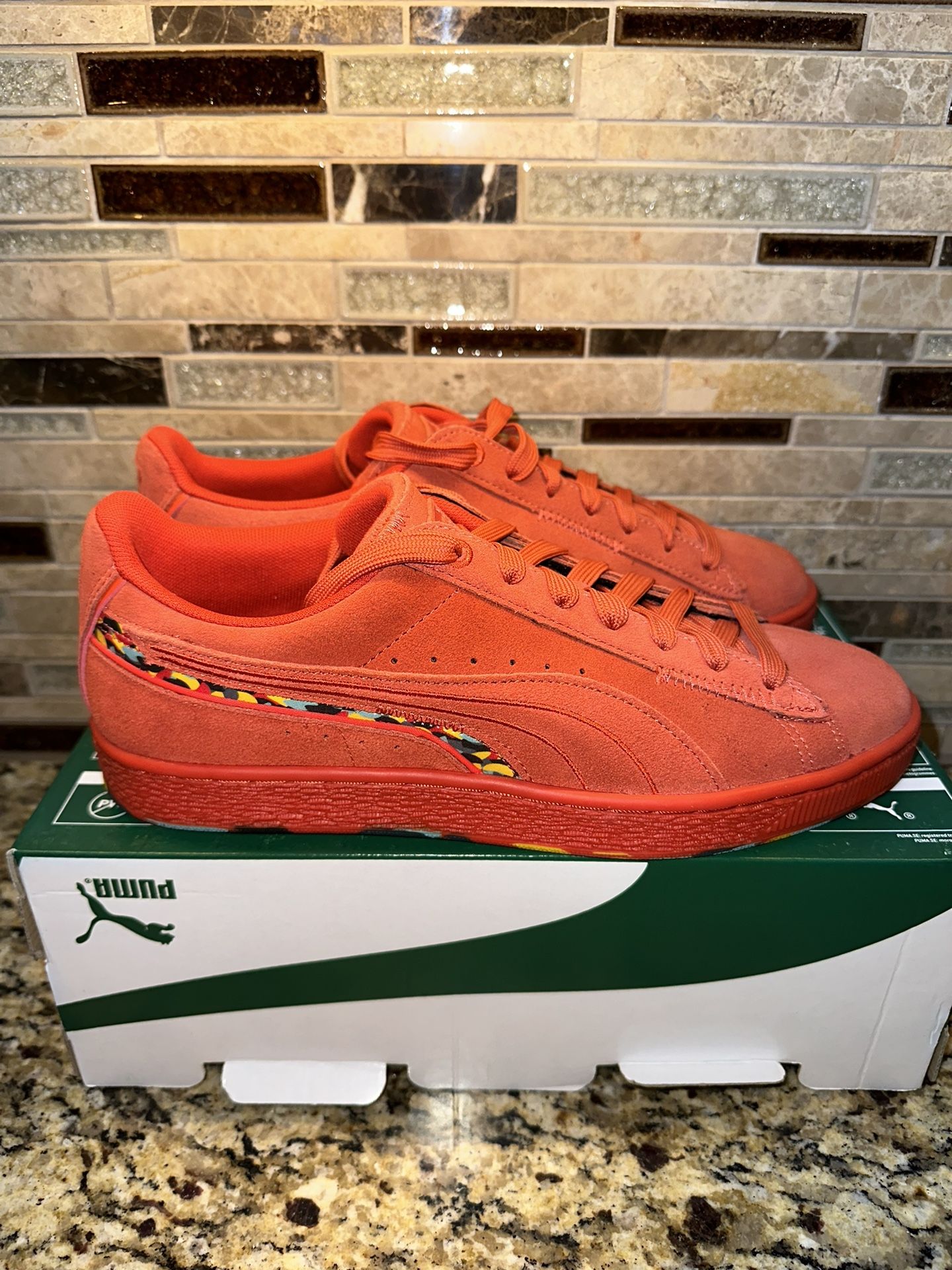 Puma Men's Red Suede 'displaced - Cherry Tomato'