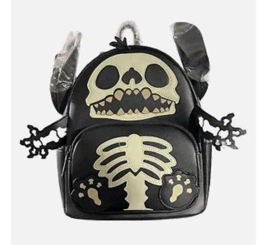 SDCC 2022 Loungefly Lilo Stitch Skeleton Mini Backpack & Cardholder Glow In  Dark
