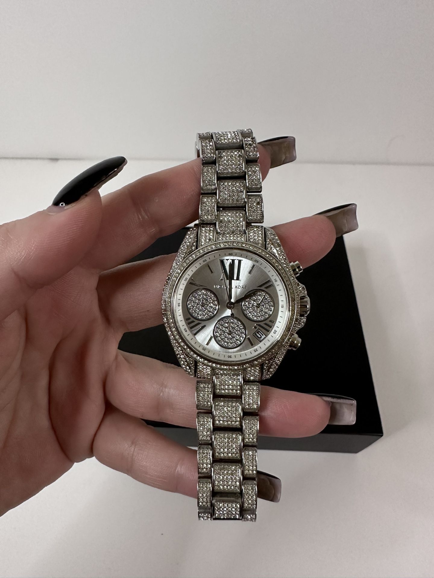 MICHAEL KORS Black Satchel & Bradshaw Watch (Bundle Deal 