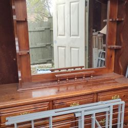Broyhill Dresser And Hutch Mirror, Dinette Set And TVs