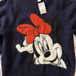 Large Brand New Minnie Navy Blue Sweater 