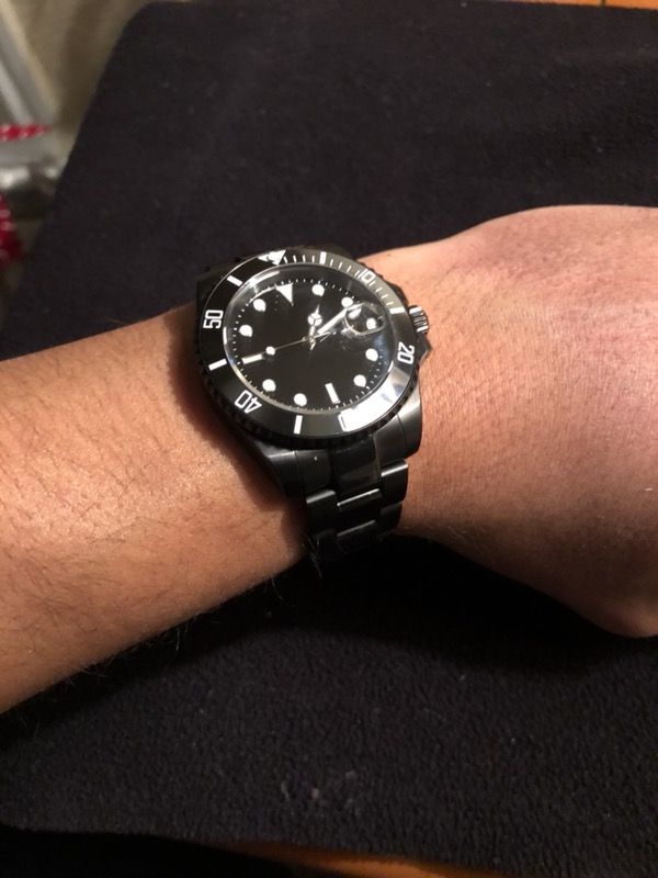 PARNIS automatic watch submariner BLACK PVD