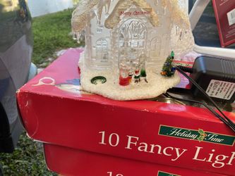 2 sets fancy lights, and lighted church