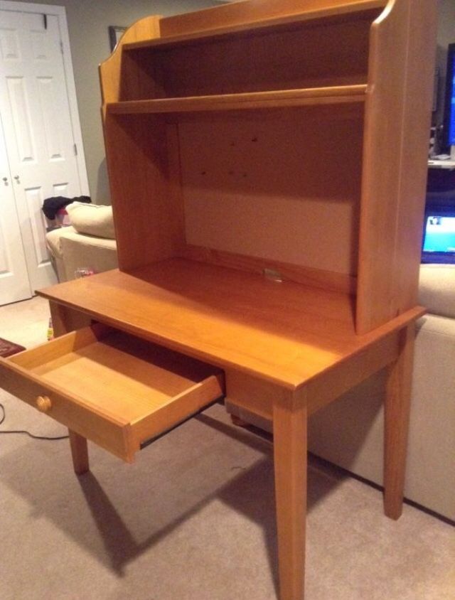 Solid Honey wood Desk w/ Hutch