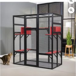 "Coziwow 62""L Wooden Cat Enclosure - Safe & Stylish"