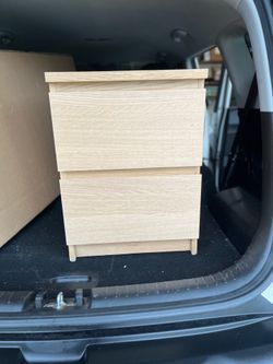 IKEA MALM NIGHTSTAND 2 DRAWERS OAK FINISH