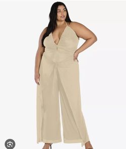 Bar III  Jumpsuit 2x Tan