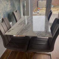 Marble Dining Table and 4 chairs