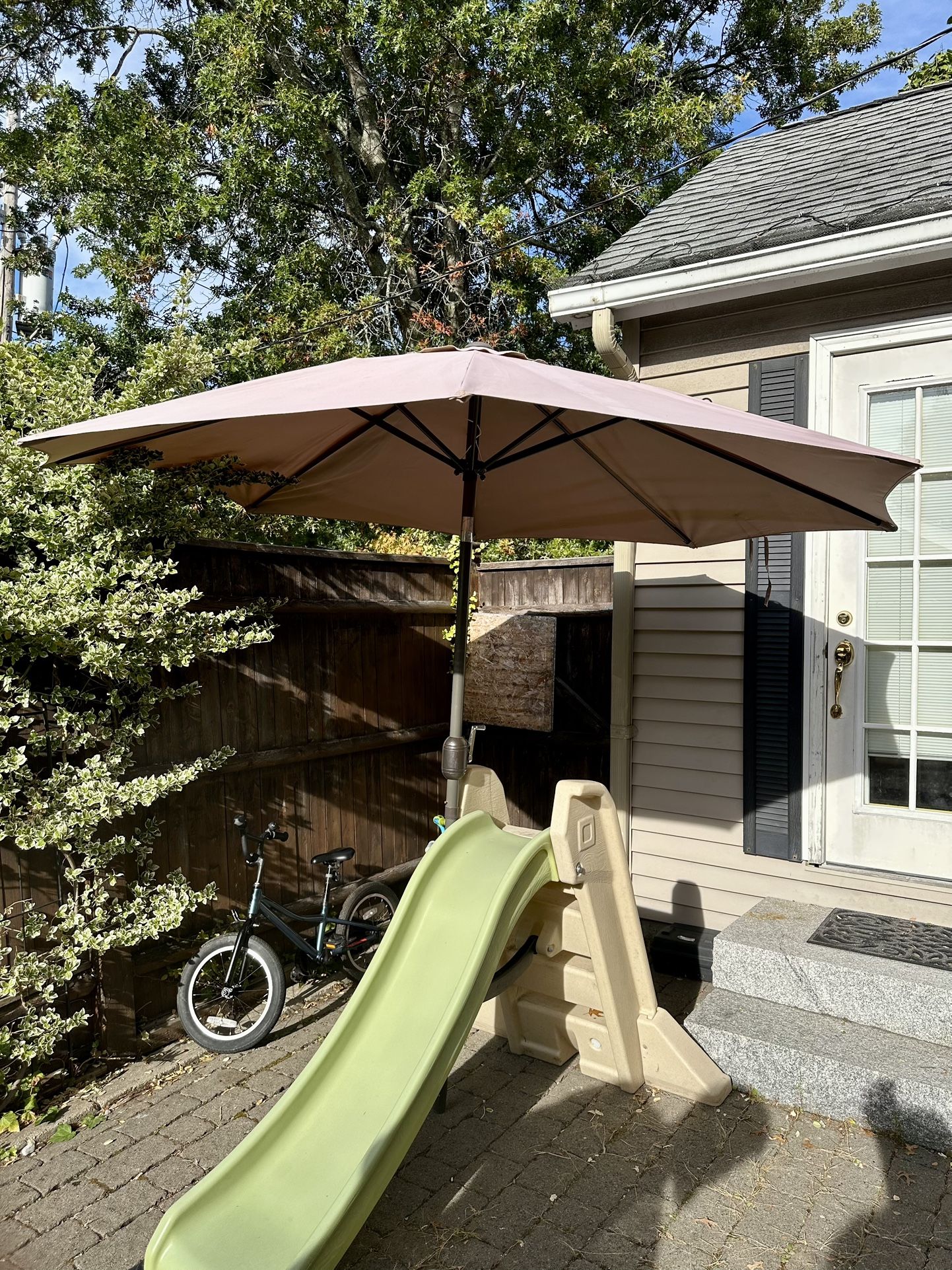 Outdoor Patio Umbrella with Stand – Beige