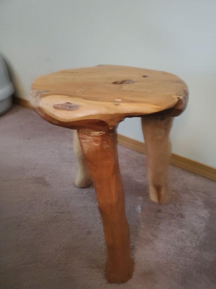 Small side table, foot stool $25