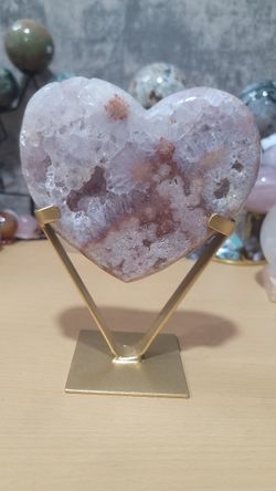 Big Pink Amethyst Druzy Heart