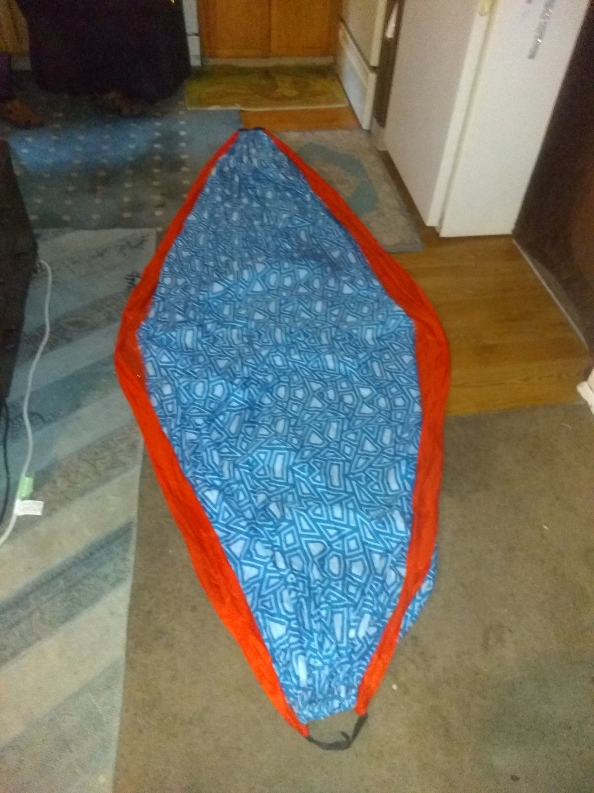 Expertly crafted nylon hammock.