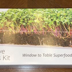 Window Garden Grow ‘n Serve Microgreens Kit and Double Veg Ledge Window Shelf