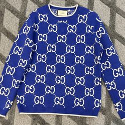 Authentic Gucci Crewneck Blue GG Medium 
