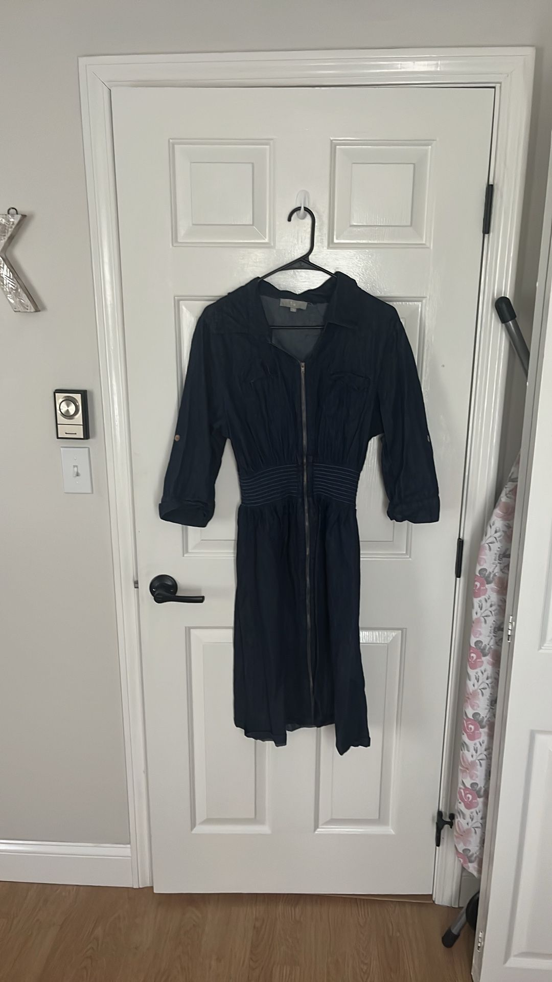 Zip-Up Denim Dress - Size L