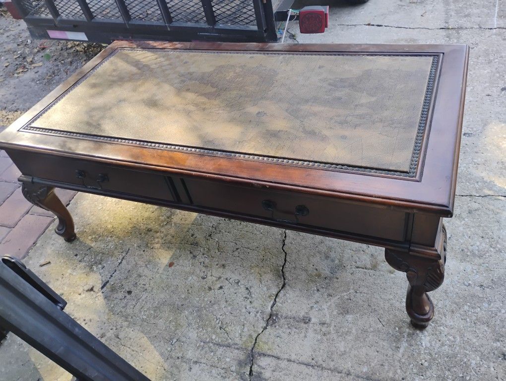 World Map Wood Table And End Table