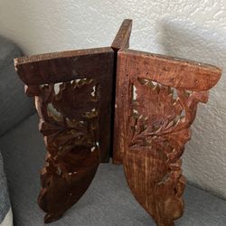 Vintage Hand Carved Tri-Fold Folding Plant Stand Boho Eclectic