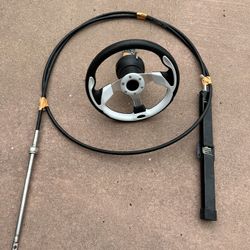 Boat Steering System – Steering Wheel + Cable + Rack (Complete Setup)