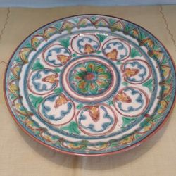 Hand-painted 12” Terra Cotta Ceramic Platter

