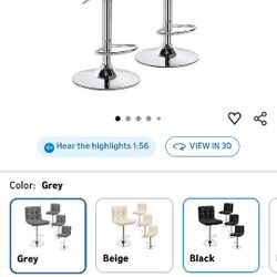 Yaheetech 2 Pack Bar Stools with Backrest, Adjustable Height 25"-36" Swivel Counter Stools, PU Leather Kitchen Barstools with Footrest for Kitchen Isl