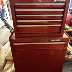 Craftsman Rolling Red Tool Chest Cabinet Combo 6 Drawer Steel Box USA