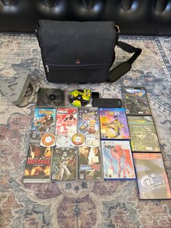 PlayStation Game Lot with Bag and Accessories