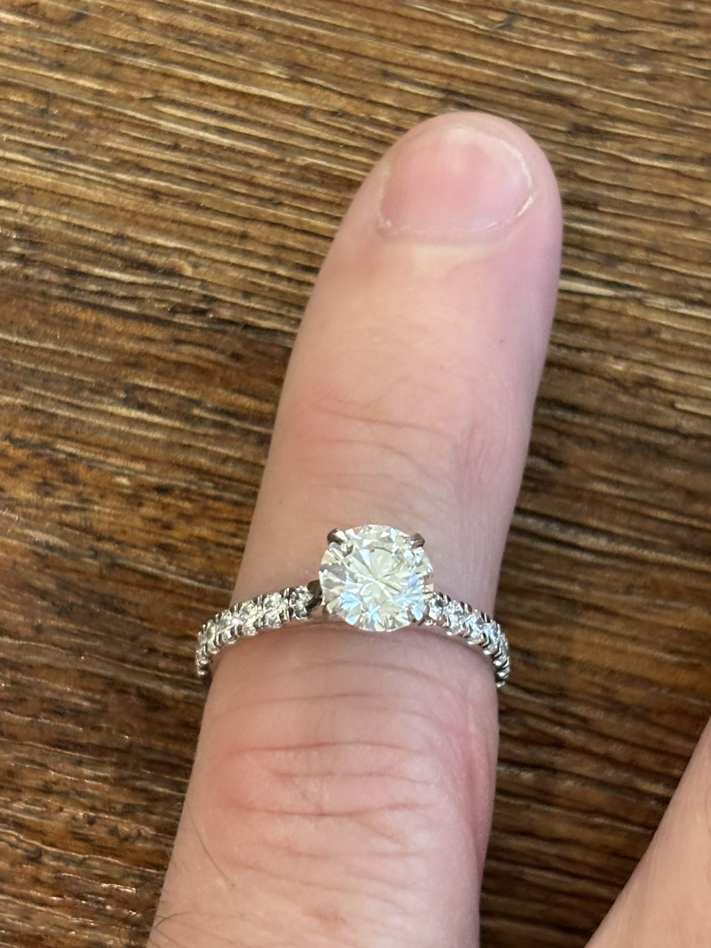 New 1.09 Carat Round Diamond Engagement Ring 14k White Gold