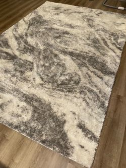 White & Grey Marbled Rug
