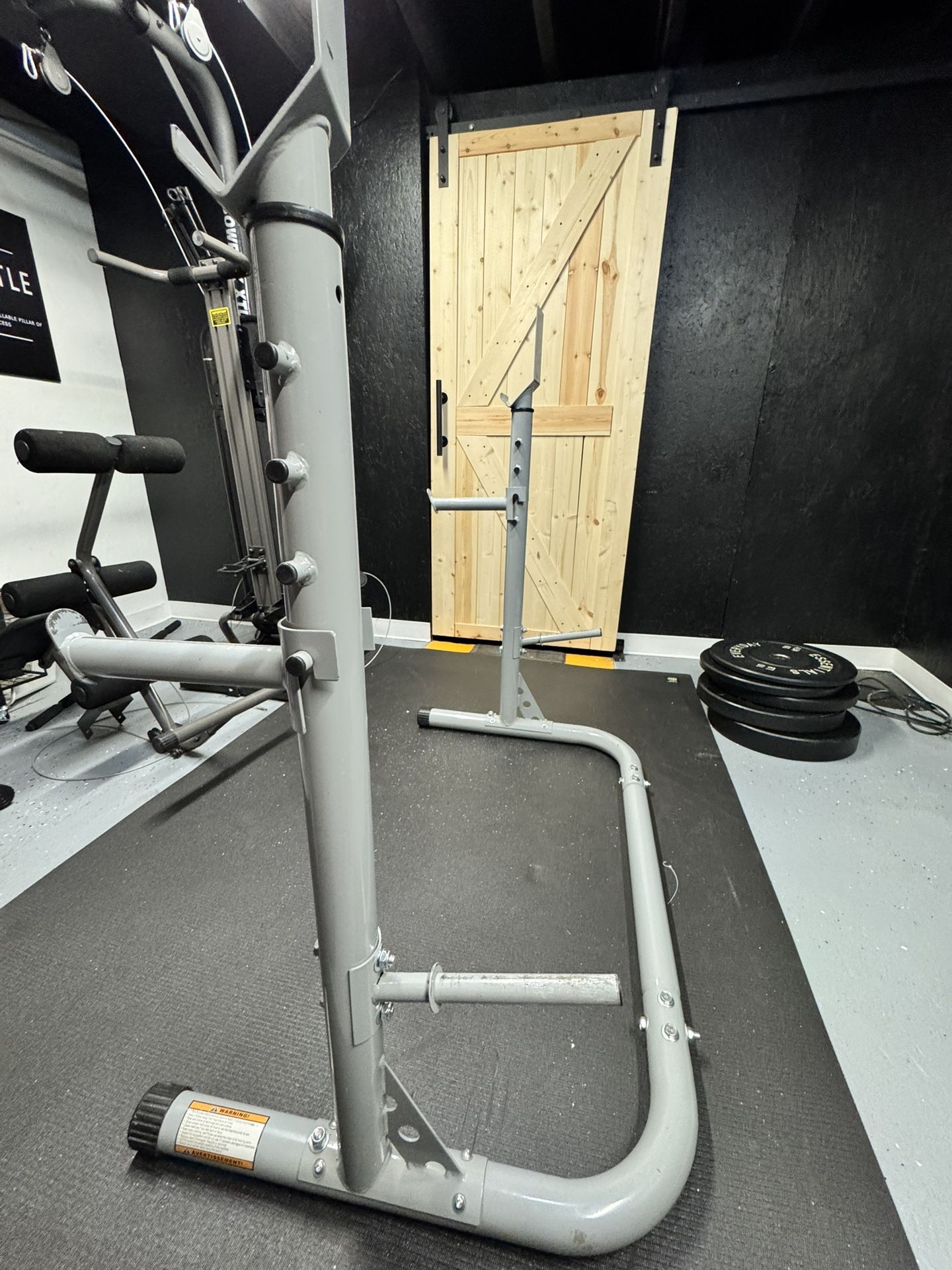 Gray weight Lifting Rack