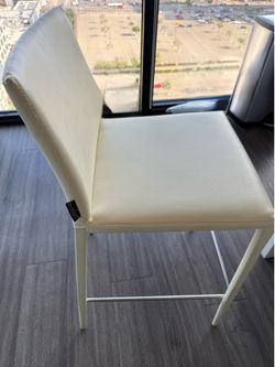 Leather Bar Stools - Cream Color - set of 4 or will sell by 2