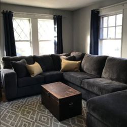 Dark Gray Cozy Huge Sectional Sofa With Chaise 🔥 Brand New 