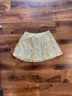 Abercrombie & Fitch brand Gold Floral Pleated Mini Skirt