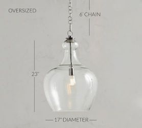 Flynn Recycled Glass Pendant 17 inch Oversized for Sale in