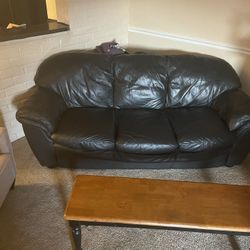 Italsofa Black Couch & Living Room Chair & Table
