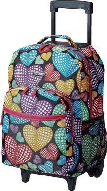 Rockland Double Handle Rolling Backpack, New Heart, 17-Inch ⭐️NEW⭐️ CYISell