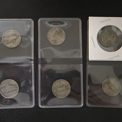 Silver War Nickels 5c Cent Lot Of 6 UNDER MELT