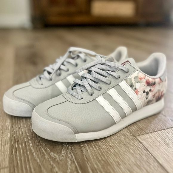 Adidas Samoa Gray Floral Kids Shoes Size 10