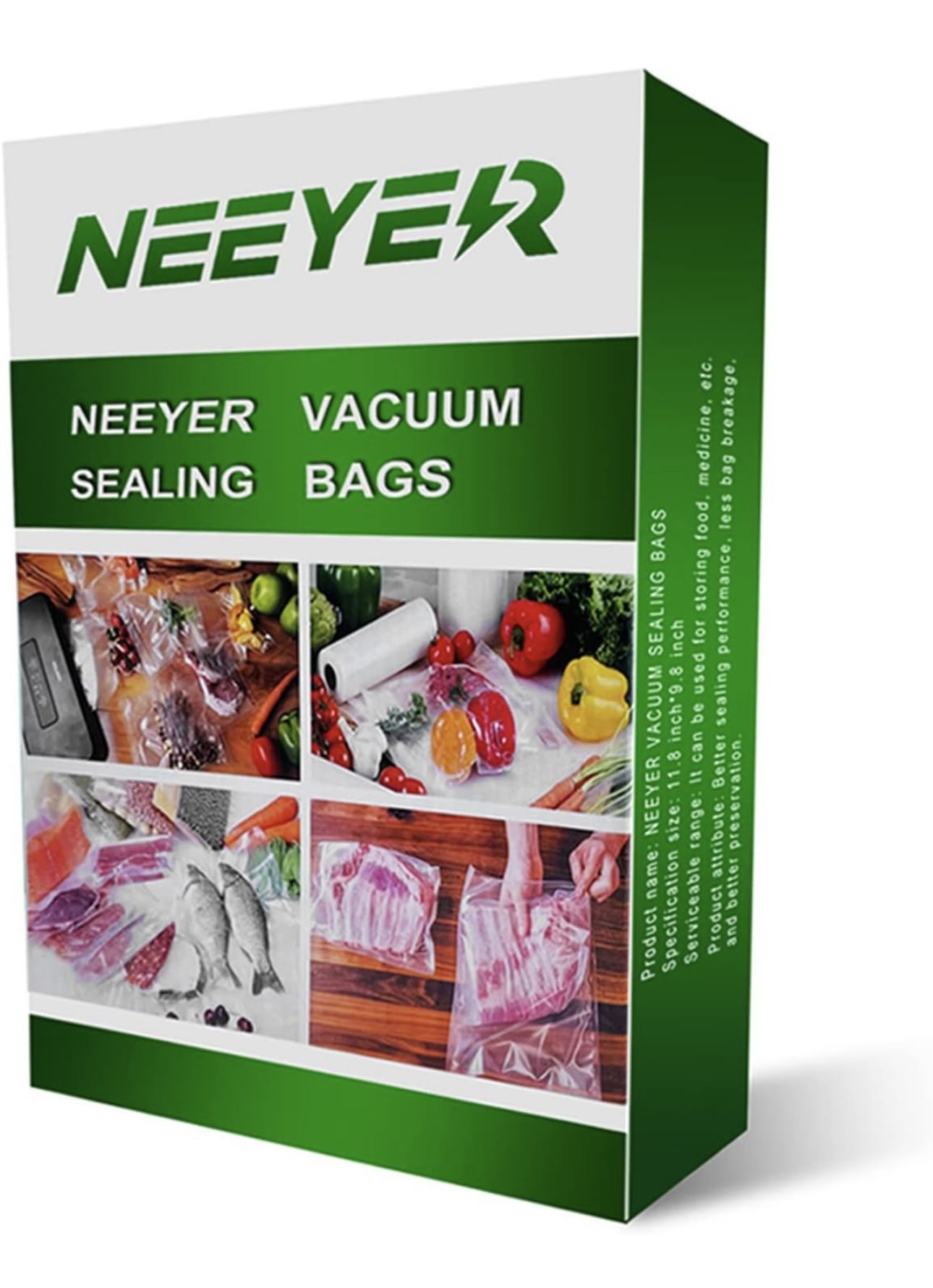 Vacuum Sealer Bags,Seal a Meal Sealer Bags,Ideal for Food Saver,BPA Free Safe Universal Pre-Cut bag, 100 Pint 8" x 12" for vac storage, Meal Prep or S