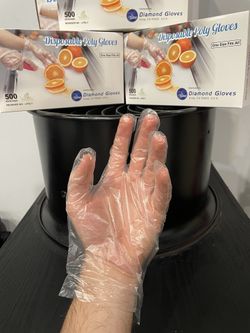 Poly Gloves . One Size fits All Food Glove