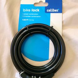 Caliber Bike Lock 4.92 Feet BLACK Preset 4 Number Combo