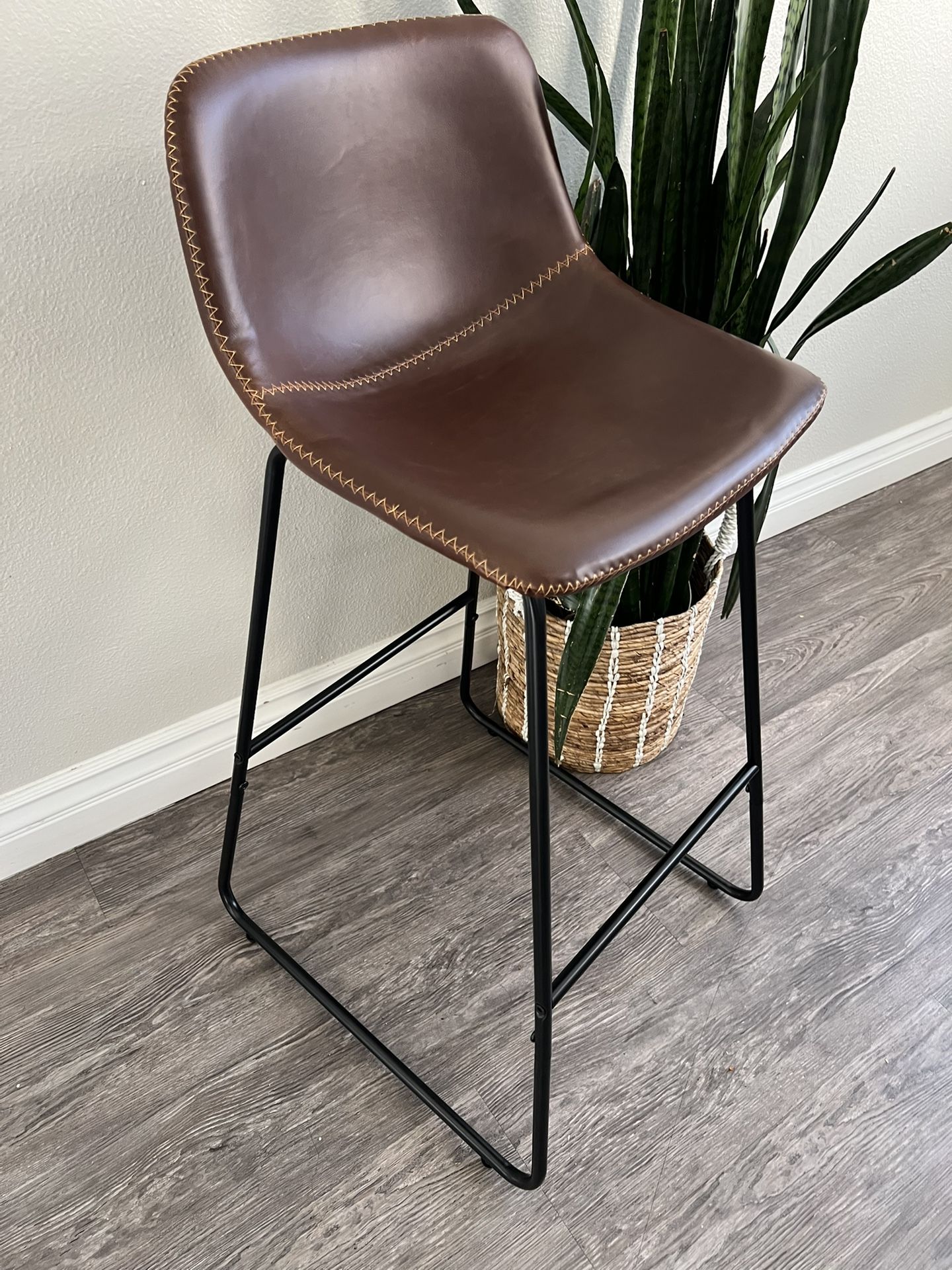 Bar Stool 30" Bar Height Stool Faux Leather Bar Stoolswith Back,Modern Counter Stool for Kitchen Island