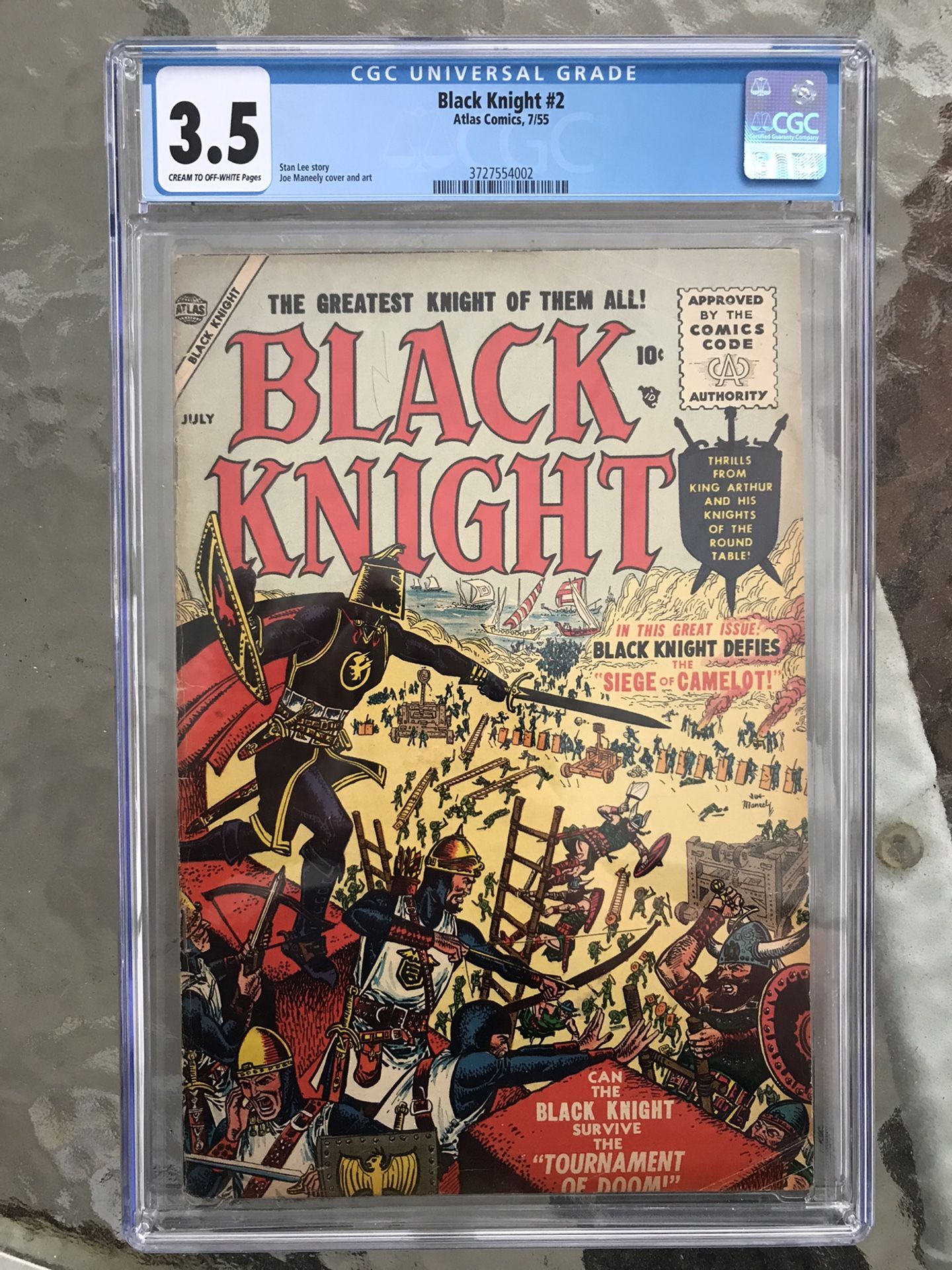 Black Knight #2 (1955) CGC 3.5 — Stan Lee & Joe Maneely cover; Atlas Series