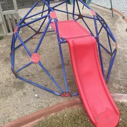 Kids Outdoor Climbing Done With Slide 