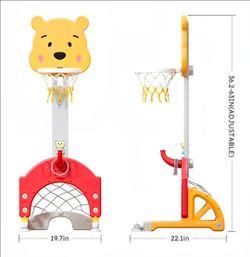Kids Adjustable Basketball Hoop Stand Set