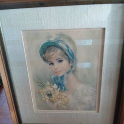 Two Vintage Ladies On Glass Wall Decor